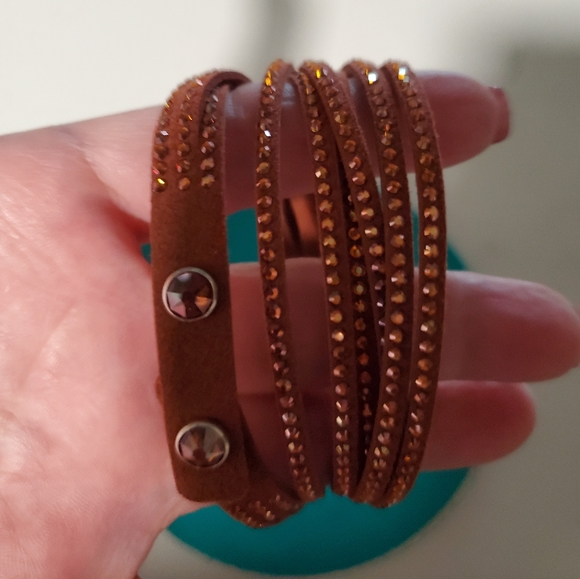 NWOB Touchstone Crystal By Swarovski Wrap Star Bracelet Rust - Picture 1 of 4